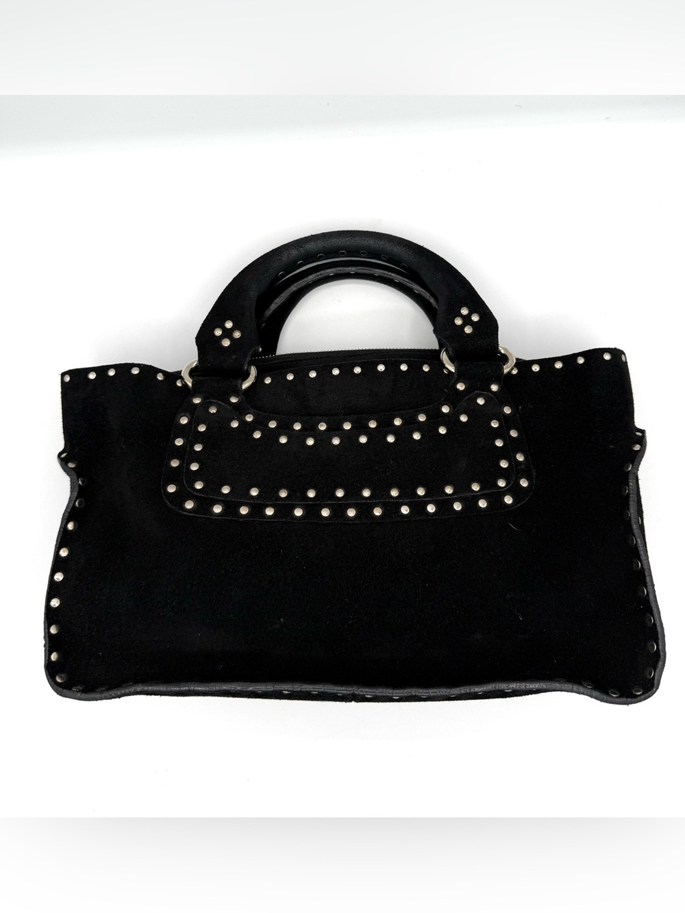 Celine Black Suede Studded Boogie Bag